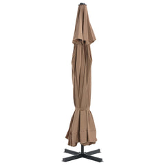 vidaXL Garden Parasol | Taupe, Black | Aluminium, Steel, Plastic | Large 3