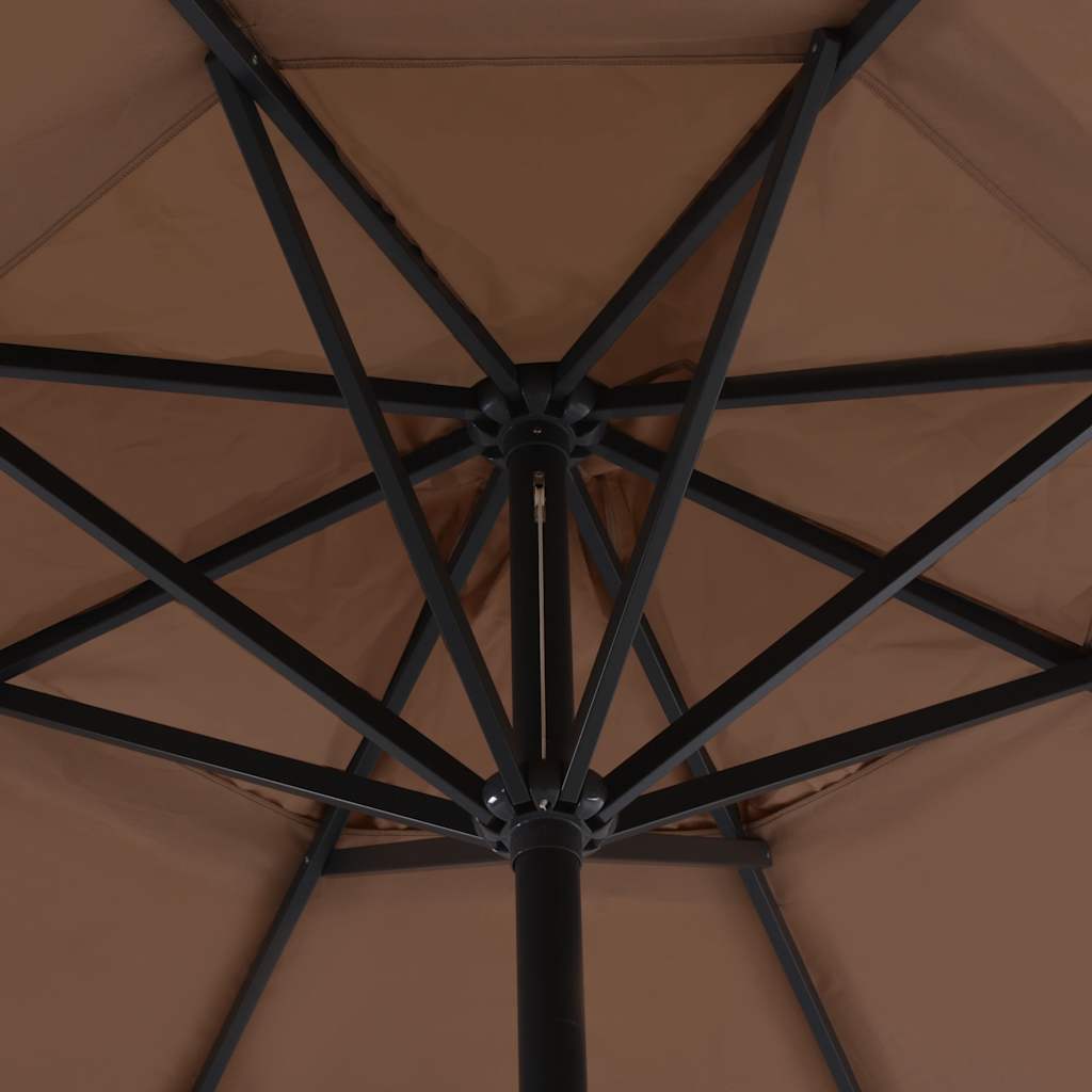 vidaXL Garden Parasol | Taupe, Black | Aluminium, Steel, Plastic | Large 4