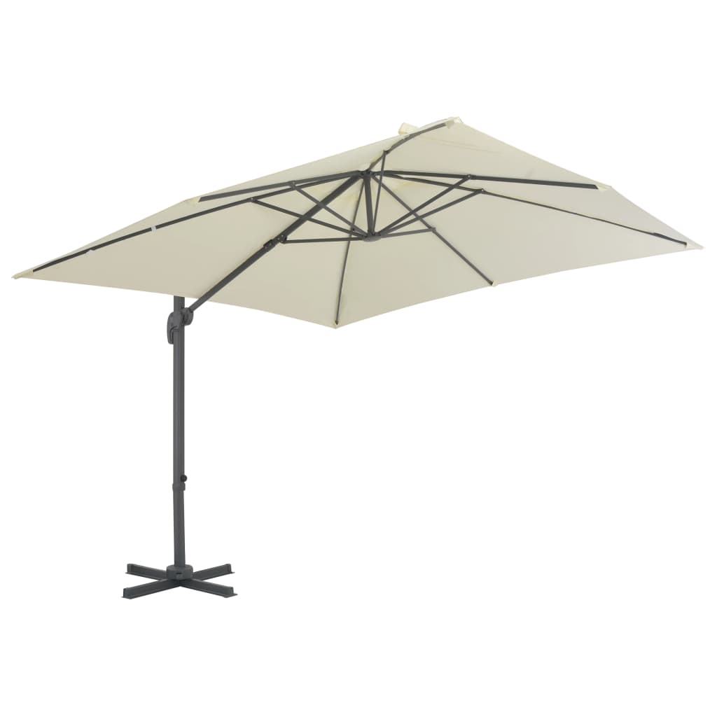 vidaXL Garden Parasol with Portable Base Sand 3