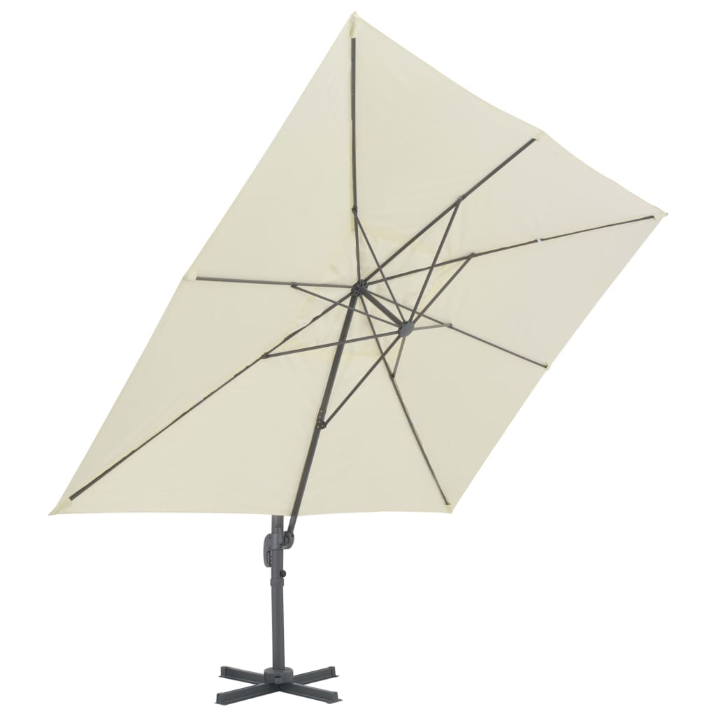 vidaXL Garden Parasol with Portable Base Sand 4