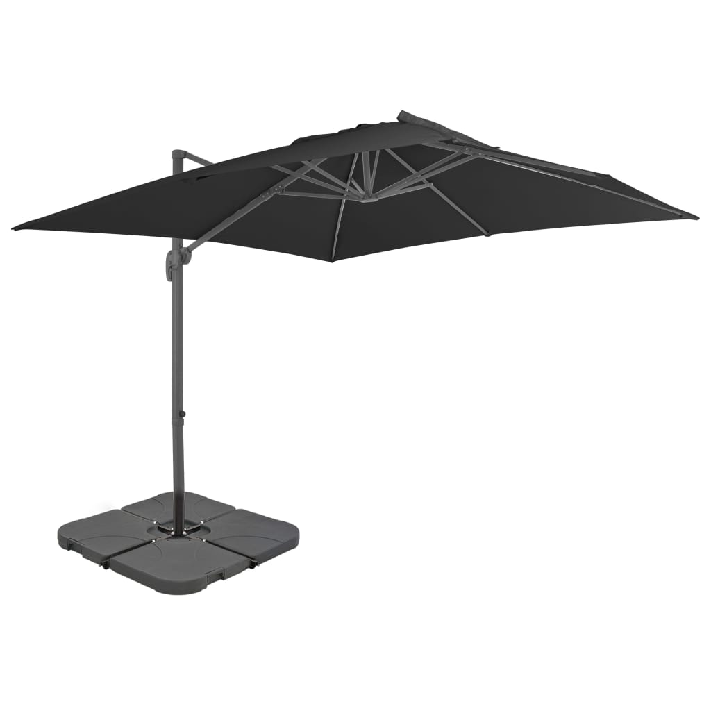 vidaXL Garden Parasol with Portable Base Anthracite 1