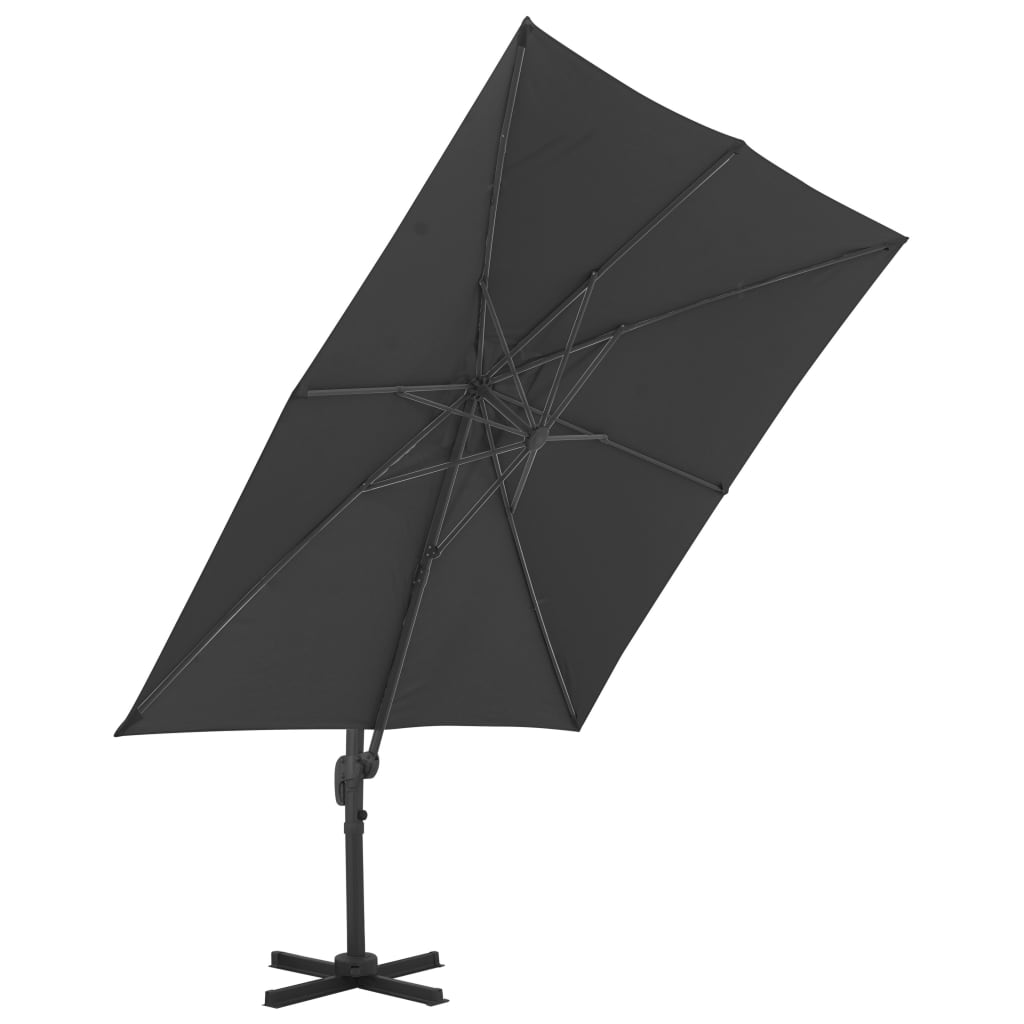vidaXL Garden Parasol with Portable Base Anthracite 3