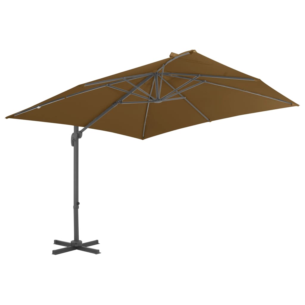 vidaXL Garden Parasol | Taupe | Aluminium, Steel, Plastic | 3 x 3 m 3