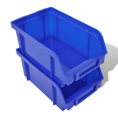 Wall Mounted Garage Plastic Storage Bin Set 30 pcs Blue & Red 4