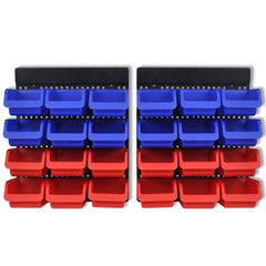 2 pcs Blue & Red Wall Mounted Garage Tool Organiser 4