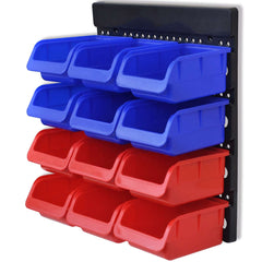 2 pcs Blue & Red Wall Mounted Garage Tool Organiser 5