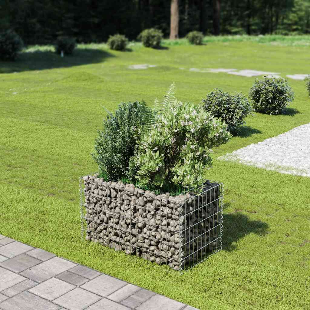 vidaXL Gabion Raised Bed | Silver | Galvanised Steel | Medium | Durable 1