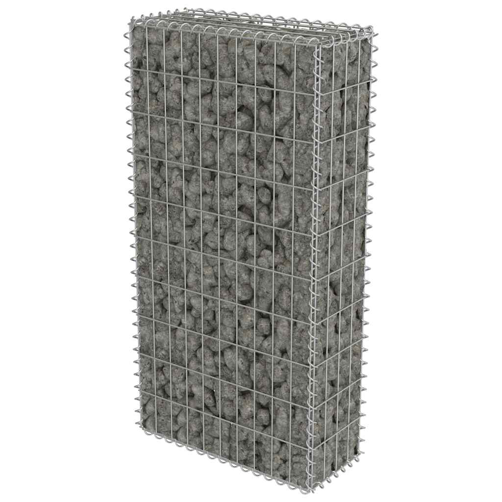 vidaXL Gabion Wall with Covers Galvanised Steel 50x20x100 cm 2