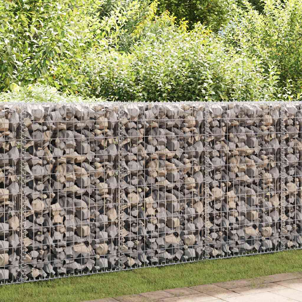 vidaXL Gabion Wall with Covers Galvanised Steel 50x20x100 cm 1