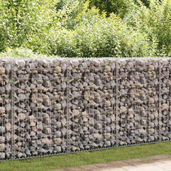 vidaXL Gabion Wall with Covers Galvanised Steel 50x20x100 cm 1