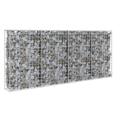 vidaXL Gabion Wall with Covers Galvanised Steel 200x20x85 cm 2