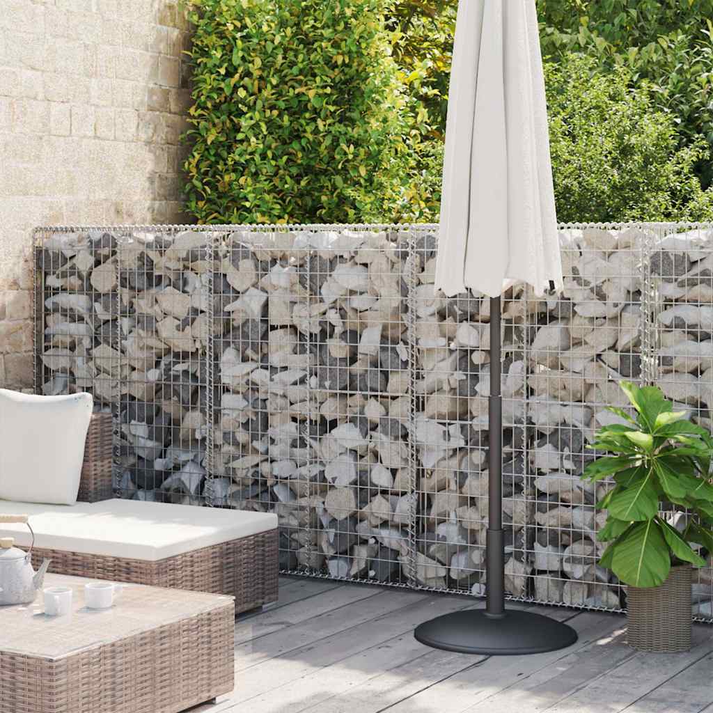 vidaXL Gabion Wall with Covers Galvanised Steel