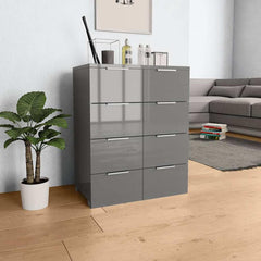 Sideboard High Gloss 60x35x80 cm Engineered Wood Grey