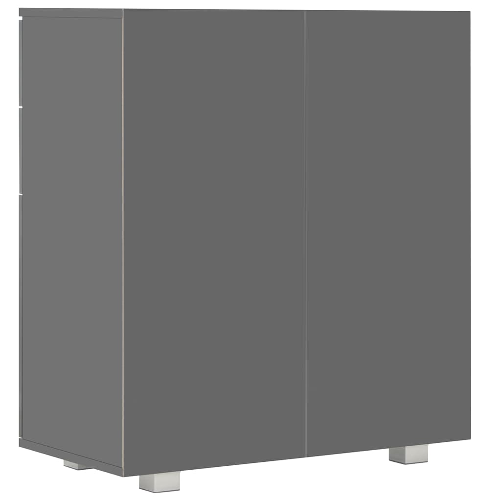 Sideboard High Gloss 71x35x80 cm Engineered Wood Grey
