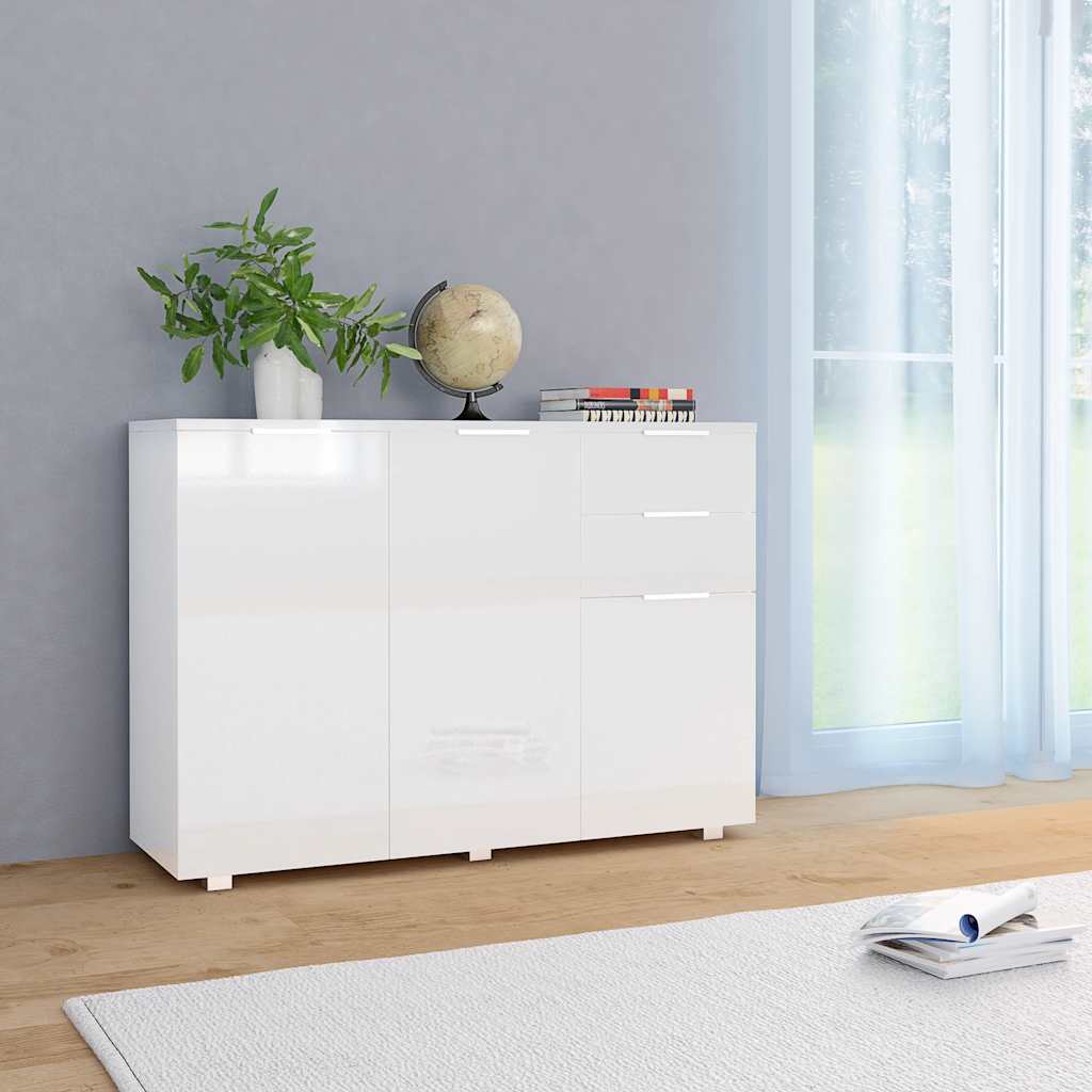 Sideboard High Gloss 107x35x80,5 cm White
