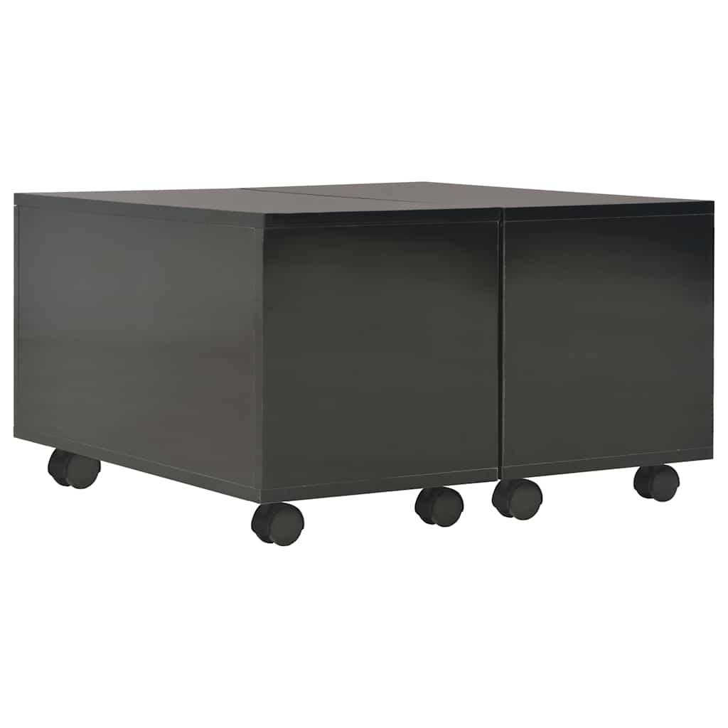 vidaXL Coffee Table | High Gloss Black | Engineered wood | Medium | Extendable 2