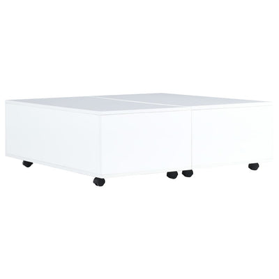 Coffee Table High Gloss White 100x100x35 cm