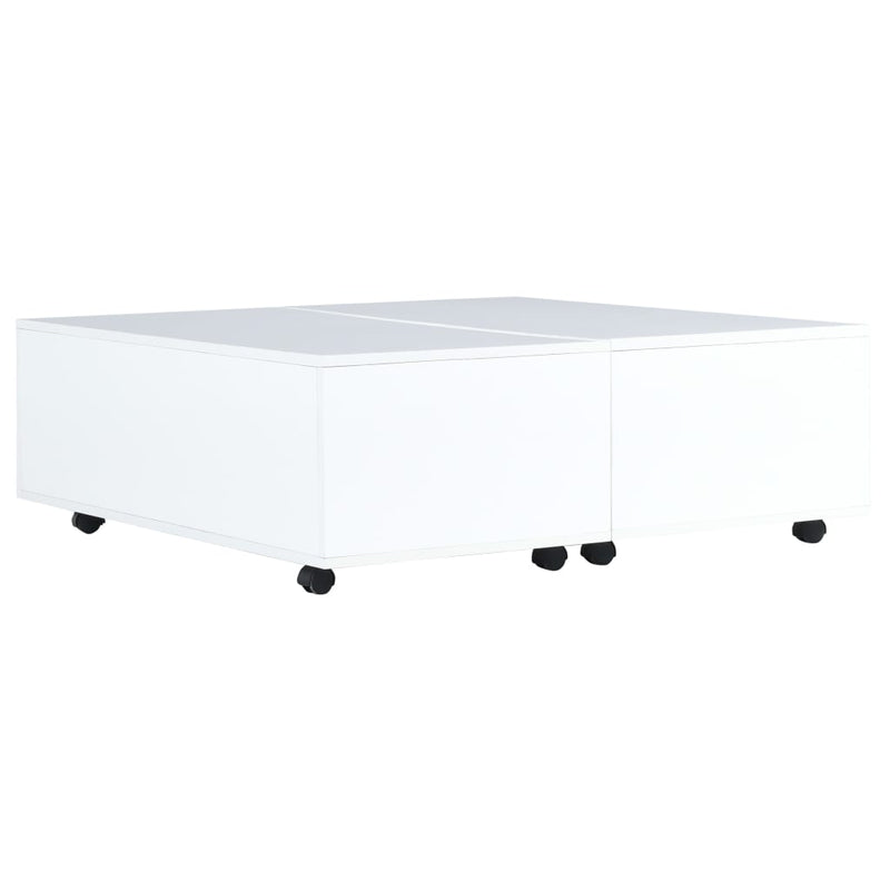 Coffee Table High Gloss White 100x100x35 cm