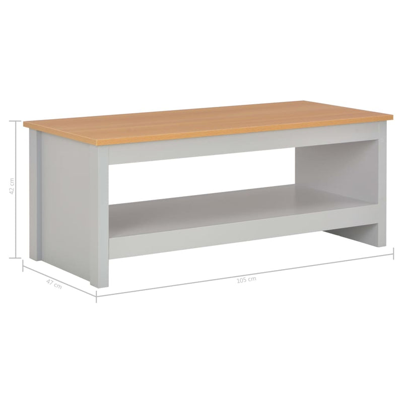 Coffee Table Grey 105x47x42 cm