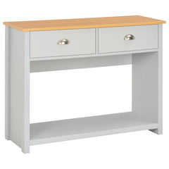 vidaXL Console Table | Grey, Natural Wood Colour | Engineered wood with melamine 1