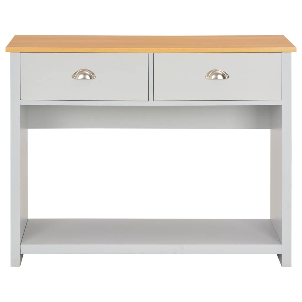 vidaXL Console Table | Grey, Natural Wood Colour | Engineered wood with melamine 3