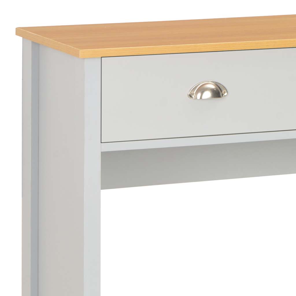 vidaXL Console Table | Grey, Natural Wood Colour | Engineered wood with melamine 6