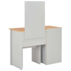 vidaXL Dressing Table with Mirror and Stool Grey 104x45x131 cm 5