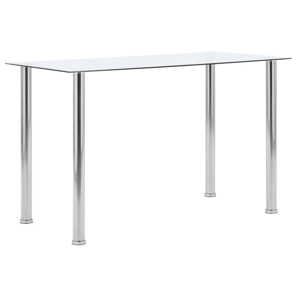 vidaXL Dining Table Transparent 120x60x75 cm Tempered Glass 1
