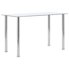vidaXL Dining Table Transparent 120x60x75 cm Tempered Glass 1