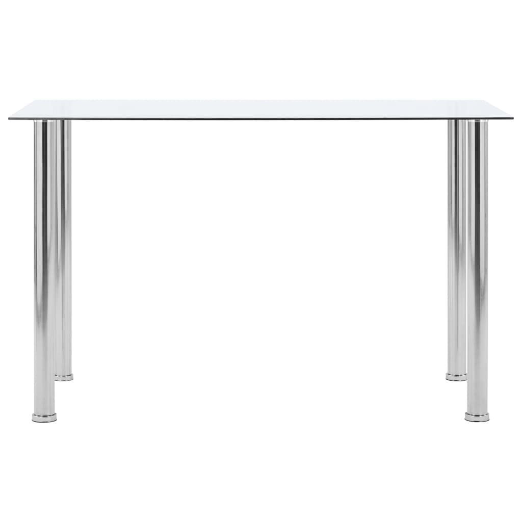vidaXL Dining Table Transparent 120x60x75 cm Tempered Glass 2