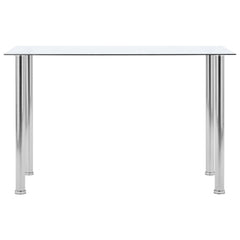 vidaXL Dining Table Transparent 120x60x75 cm Tempered Glass 2