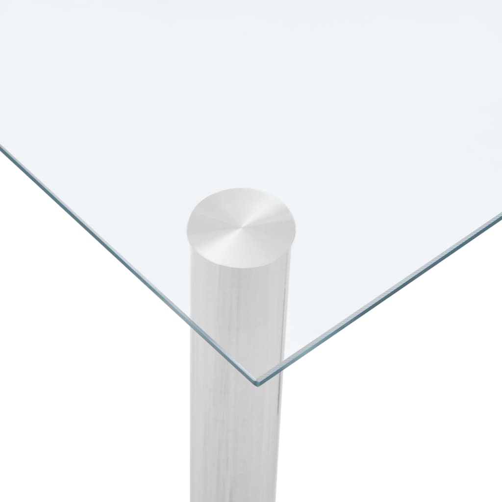 vidaXL Dining Table Transparent 120x60x75 cm Tempered Glass 4