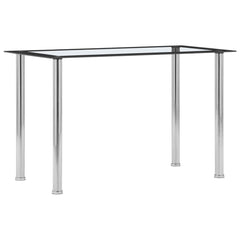 vidaXL Dining Table Black and Transparent 120x60x75 cm Tempered Glass 1