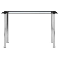 vidaXL Dining Table Black and Transparent 120x60x75 cm Tempered Glass 2