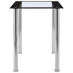 vidaXL Dining Table Black and Transparent 120x60x75 cm Tempered Glass 3