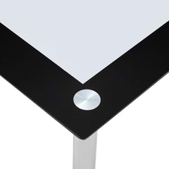 vidaXL Dining Table Black and Transparent 120x60x75 cm Tempered Glass 4