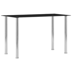 vidaXL Dining Table Black 120x60x75 cm Tempered Glass 1
