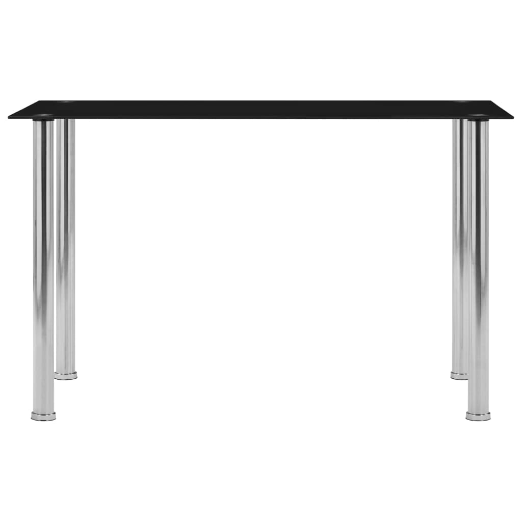 vidaXL Dining Table Black 120x60x75 cm Tempered Glass 2