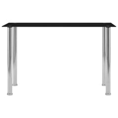vidaXL Dining Table Black 120x60x75 cm Tempered Glass 2