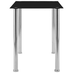 vidaXL Dining Table Black 120x60x75 cm Tempered Glass 3
