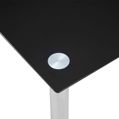 vidaXL Dining Table Black 120x60x75 cm Tempered Glass 4