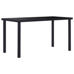 vidaXL Dining Table Black 140x70x75 cm Tempered Glass 1