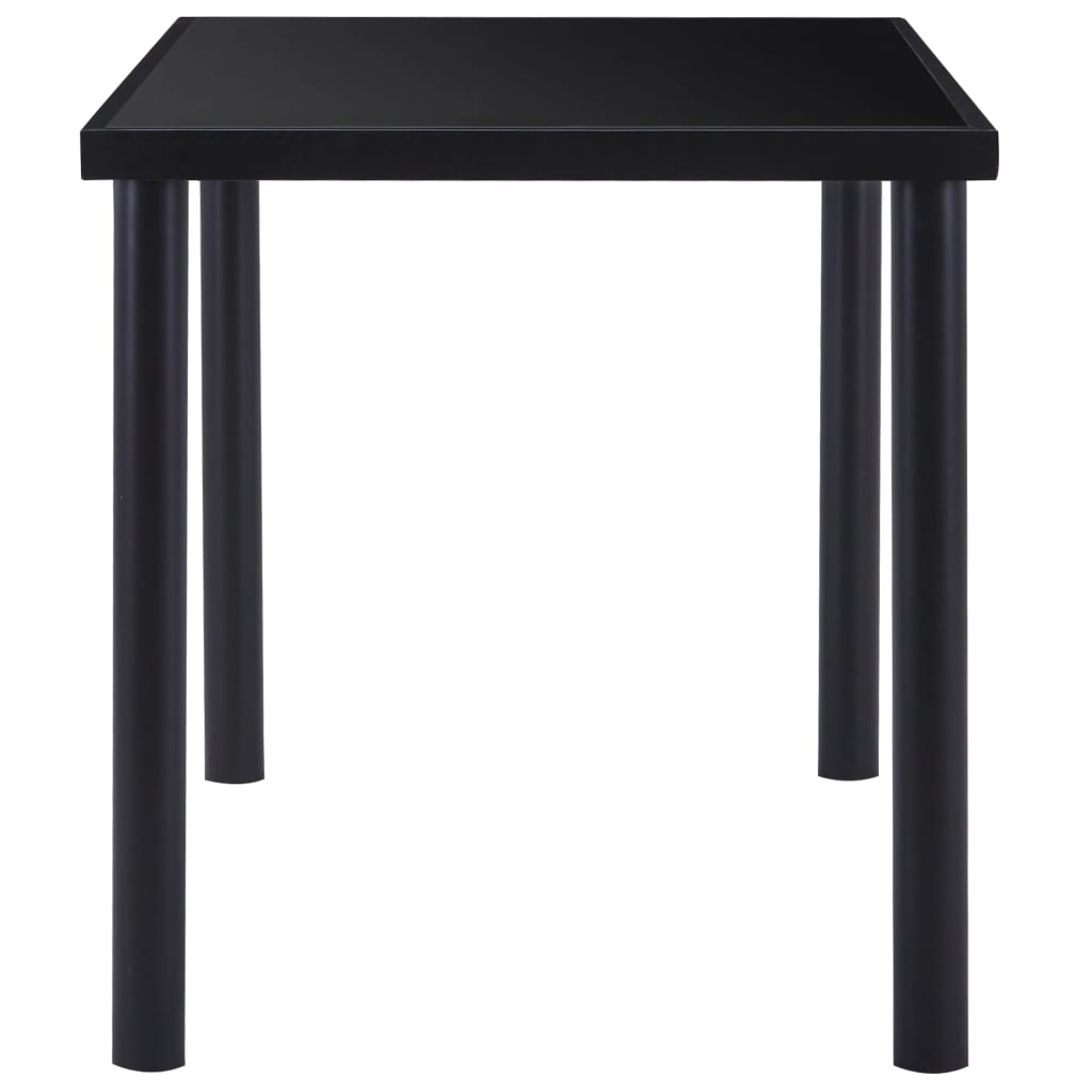 vidaXL Dining Table Black 140x70x75 cm Tempered Glass 3