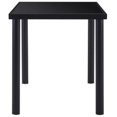 vidaXL Dining Table Black 140x70x75 cm Tempered Glass 3