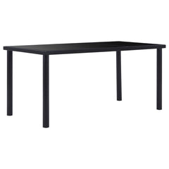 vidaXL Dining Table Black 160x80x75 cm Tempered Glass 1