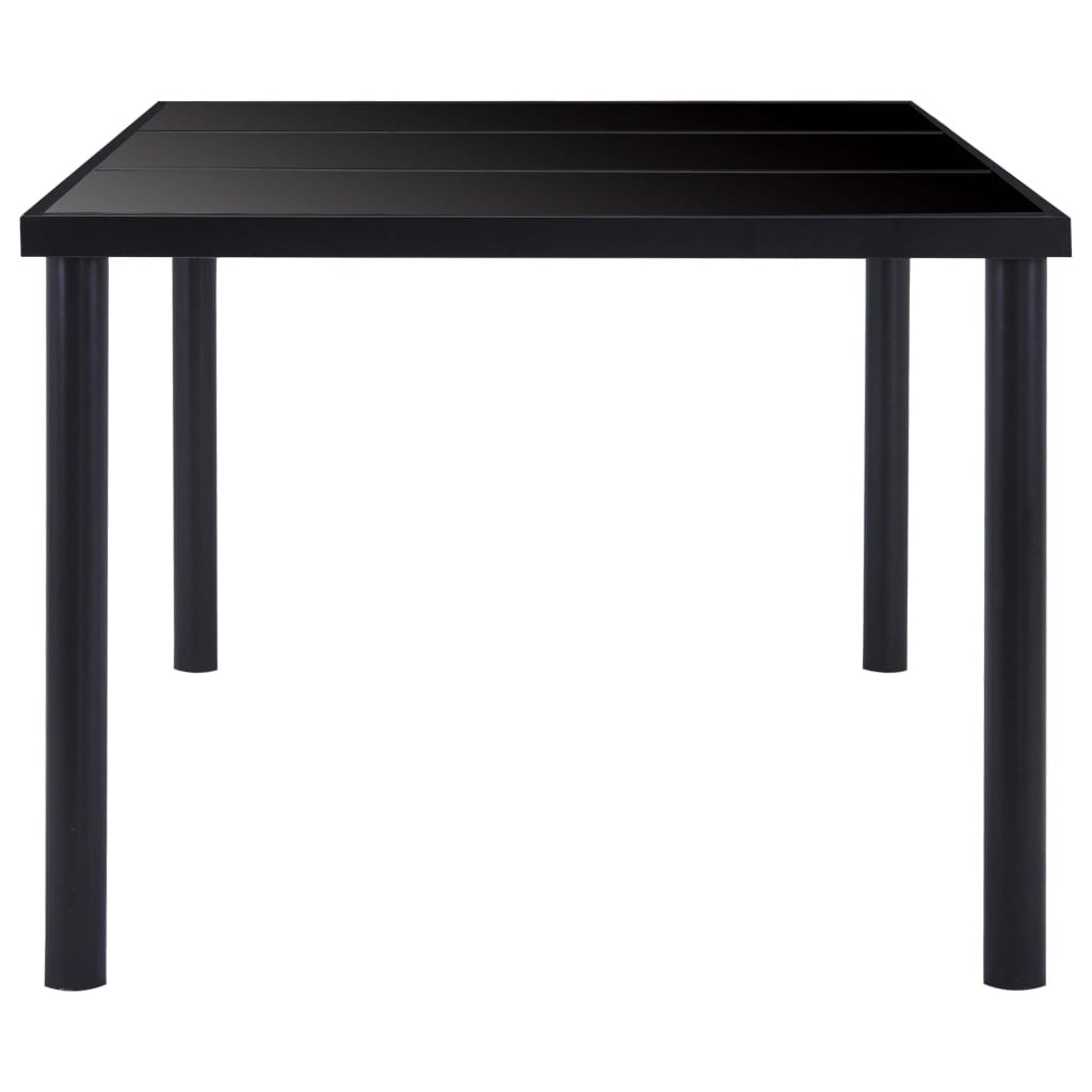 vidaXL Dining Table Black 160x80x75 cm Tempered Glass 3