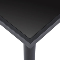 vidaXL Dining Table Black 160x80x75 cm Tempered Glass 4