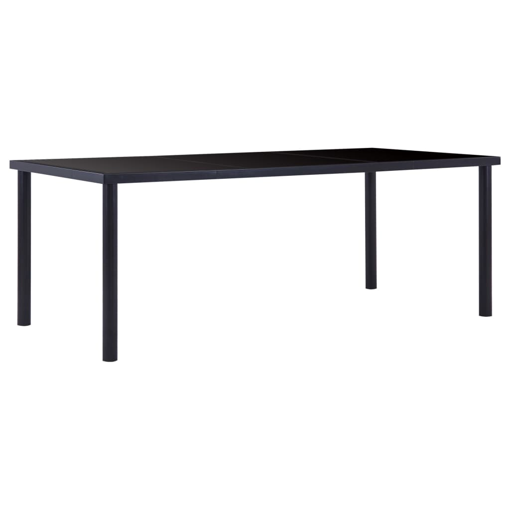 vidaXL Dining Table Black 200x100x75 cm Tempered Glass 1
