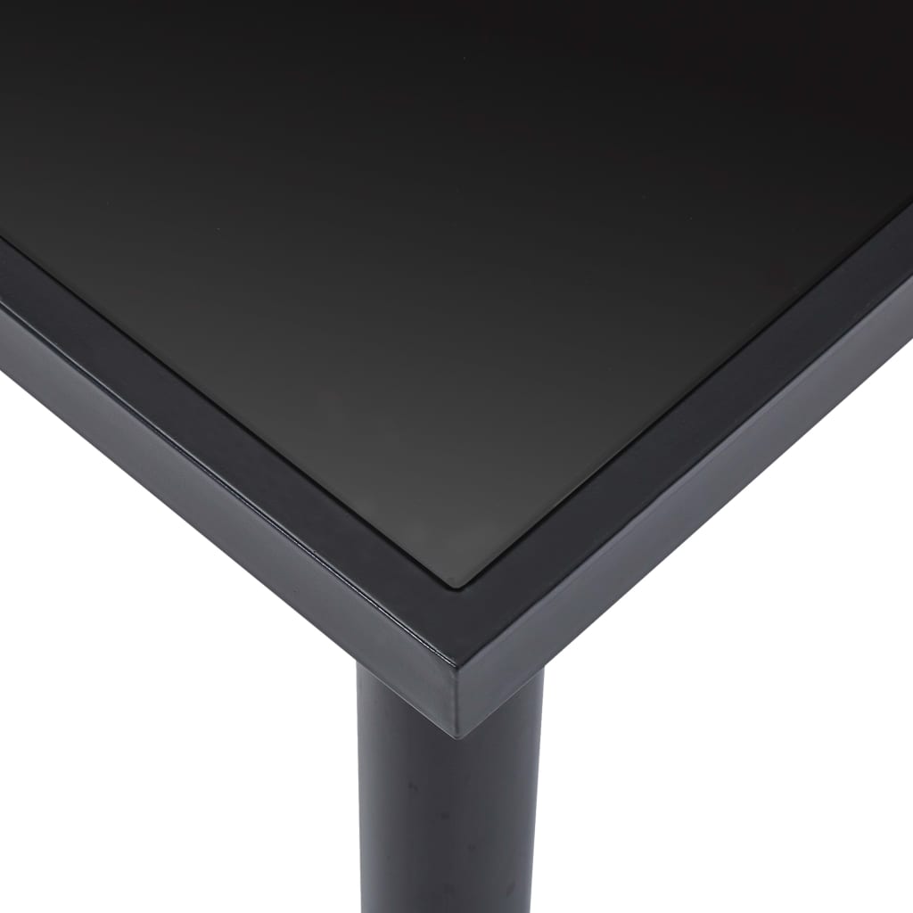 vidaXL Dining Table Black 200x100x75 cm Tempered Glass 4