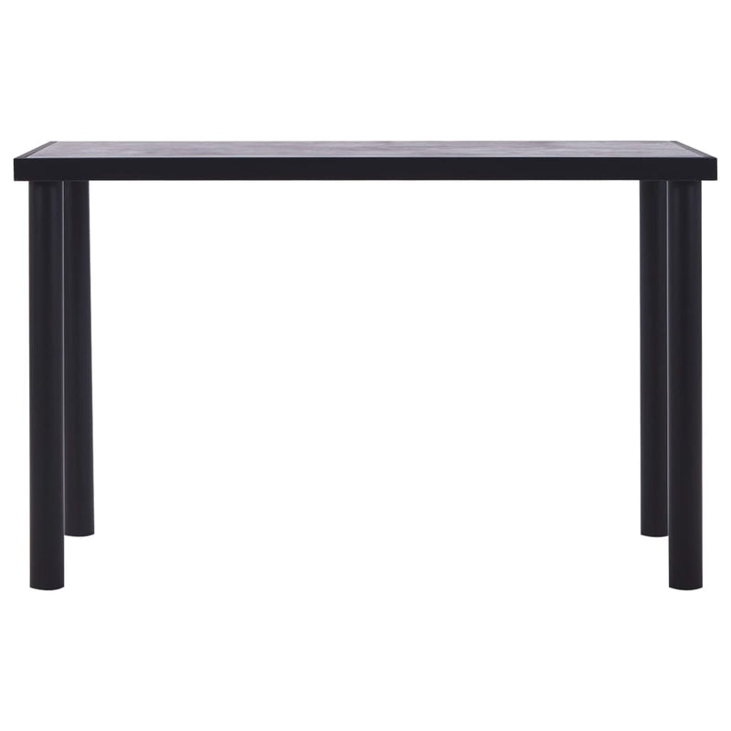 Dining Table Black and Concrete Grey 120x60x75 cm MDF